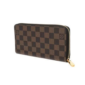 Louis Vuitton Brown Wallet Zippy Damier Long Canvas